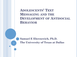 The Role of Adolescents` Text Message Communication in