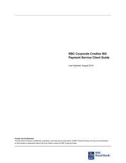 RBC Corporate Creditor Bill Payment Service