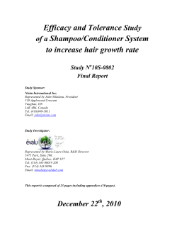 Efficacy and Tolerance Study of a Shampoo/Conditioner System to