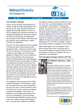 July - Milton Ulladulla U3A