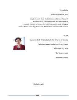Dr. Deborah Marshall Remarks to Economic Club of Canada 22 Nov