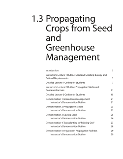 1.3 Propagating Crops from Seed and Greenhouse