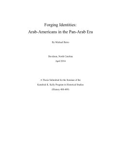 Forging Identities: Arab-Americans in the Pan