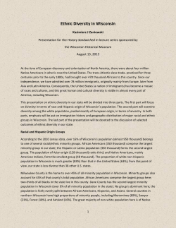 Ethnic Diversity in Wisconsin - University of Wisconsin Oshkosh
