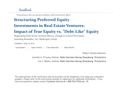 Structuring Preferred Equity Investments in Real Estate Ventures