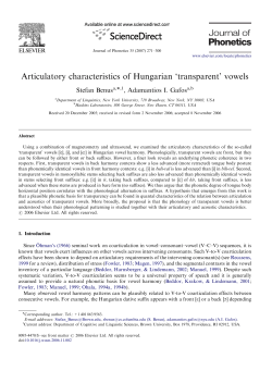 Articulatory characteristics of Hungarian