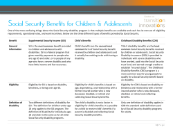 Social Security Benefits for Children and Adolescents
