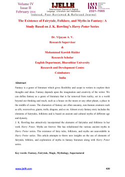 The Existence of Fairytale, Folklore, and Myths in