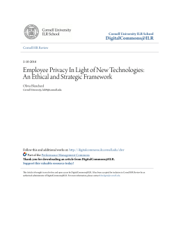 Employee Privacy In Light of New Technologies: An Ethical and