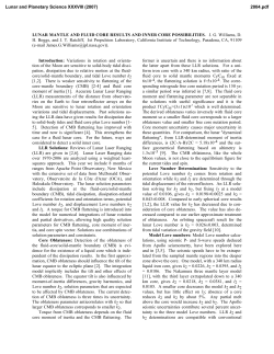 LUNAR MANTLE AND FLUID CORE RESULTS AND INNER CORE