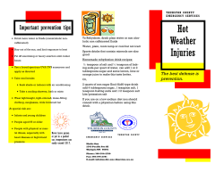 Heat related injury prevention information Click this link to view and