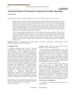 Analytical Method of Performance Prediction in Parallel Algorithms