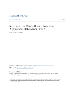Slavery and the Marshall Court
