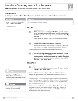 Introduce Counting Words in a Sentence