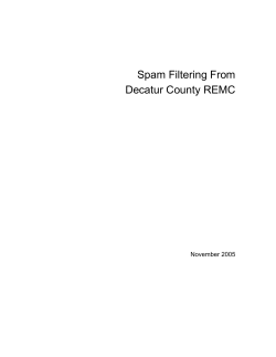 Spam Filtering From Decatur County REMC