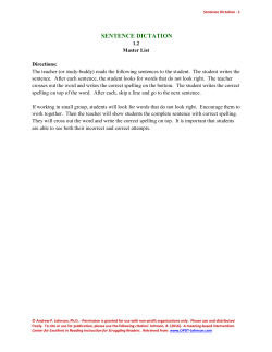 Sentence Dictation: RL 1.2