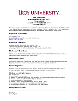 ENG 2206 Lewis Page 1 ENG 2206 XTIB World Literature After