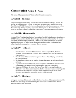 Constitution Article I - Name Article II