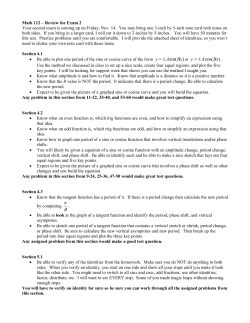 Math 112 &ndash; Review for Exam 2