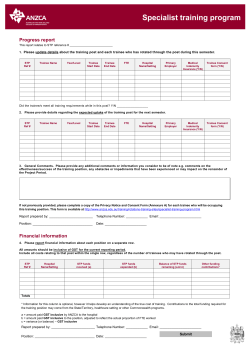 Progress report Financial information