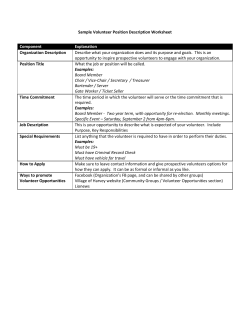 Community Volunteer Position Description