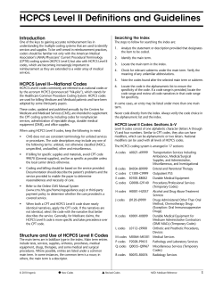 HCPCS Level II Definitions and Guidelines