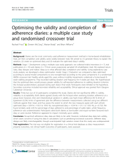 Optimising the validity and completion of adherence diaries: a