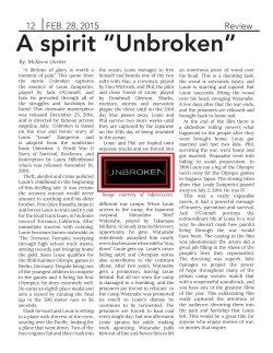 A spirit &ldquo;Unbroken&rdquo;