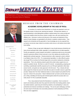 message from the chairman - Psychiatry and Behavioral