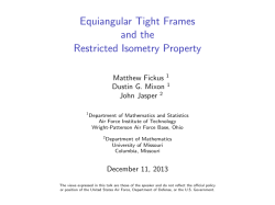 Equiangular Tight Frames and the Restricted Isometry Property