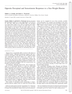 Opposite Perceptual and Sensorimotor Responses to a Size