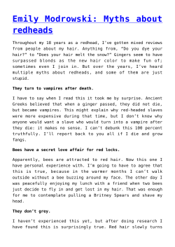 Emily Modrowski: Myths about redheads