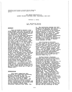 HOT SPRING MONITORING AT LASSEN VOLCANIC NATIONAL
