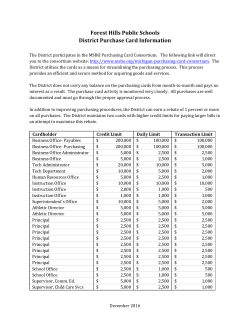 District Credit Card Information