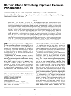 Chronic Static Stretching Improves Exercise