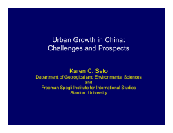 Urban Growth in China: Challenges and Prospects