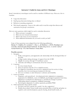 Instructor`s Toolkit for Jenny and Eric`s Monologue Jenny`s