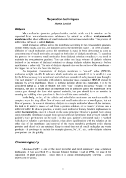 Separation techniques Chromatography