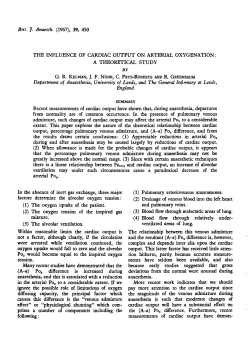 the influence of cardiac output on arterial oxygenation