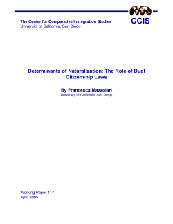Determinants of Naturalization: The Role of Dual Citizenship Laws