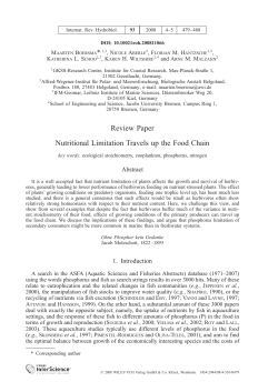 Review Paper Nutritional Limitation Travels up the Food Chain