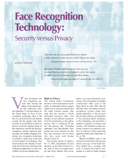Face recognition technology - Department of Computer Science and