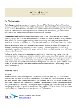 Pre-Trip Information - Royal Palm Hotel Galapagos