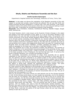 Khufu, Khafre and Menkaure Pyramids and the