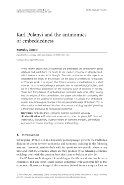 Karl Polanyi and the antinomies of embeddedness