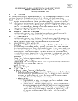 Minutes - Centre Region Parks and Recreation