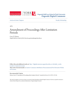 Amendment of Proceedings After Limitation Periods