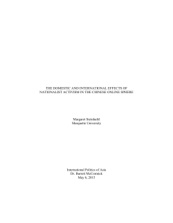 The Domestic and International Effects of Nationalist Activism in the