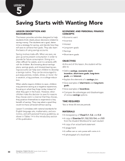 Saving Starts With Wanting More