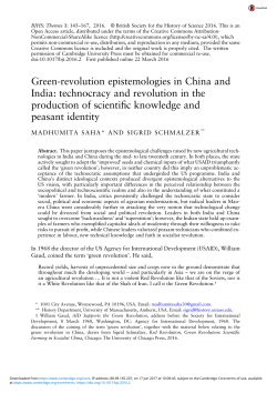 Green-revolution epistemologies in China and India